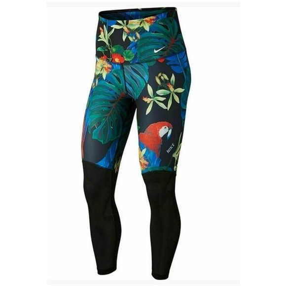 Nike Pants - Nike 7/8 High Rise Leggings Womens Small Training Tropical Print Dri Fit Workout